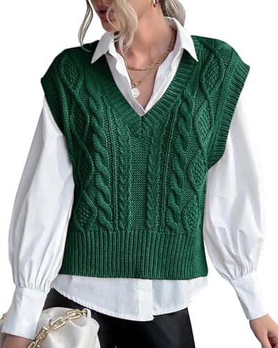 Lueluoye Women's V-Neck Sleeveless Knit Sweater Vest