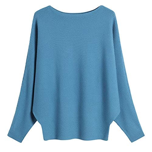 GABERLY Women's Boat Neck Batwing Dolman Knit Sweaters & Pullovers