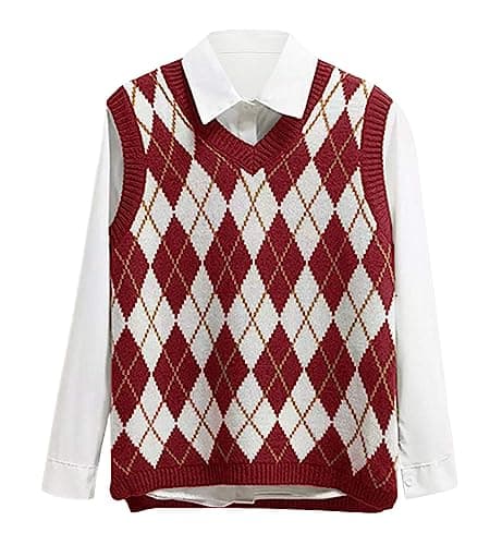 Lailezou Women's V Neck Knit Sweater Vest
