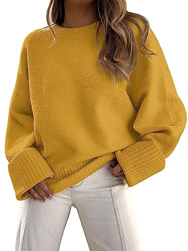LILLUSORY Women's Oversized Fuzzy Chunky Warm Pullover Sweater