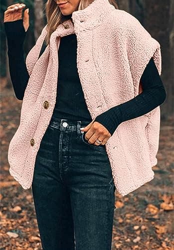 Hongqizo Women's Fuzzy Fleece Vest