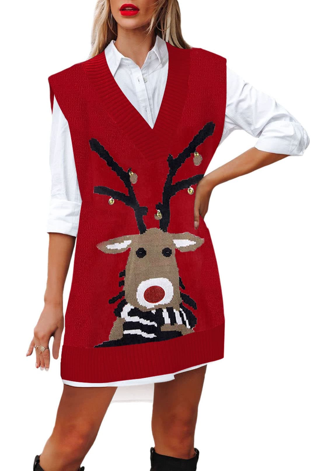 Viottiset Women's Christmas Animal Pattern Sweater