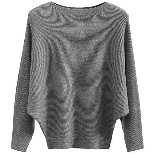GABERLY Women's Boat Neck Batwing Dolman Knit Sweaters & Pullovers