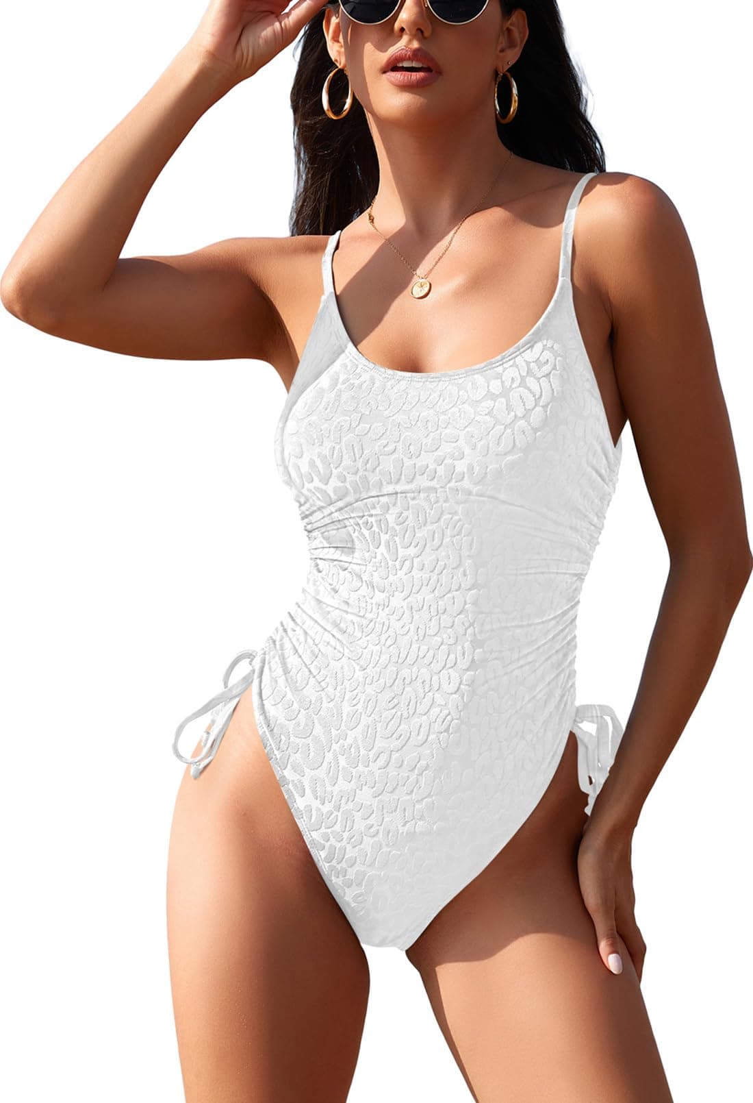 Viottiset Women's High Cut Ruched Tummy Control Monokini
