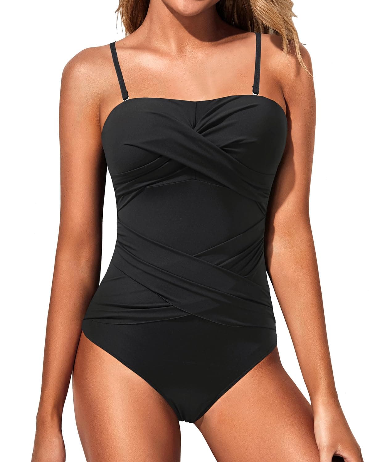 Strapless Tummy Control Swimsuit for Women - Retro Style