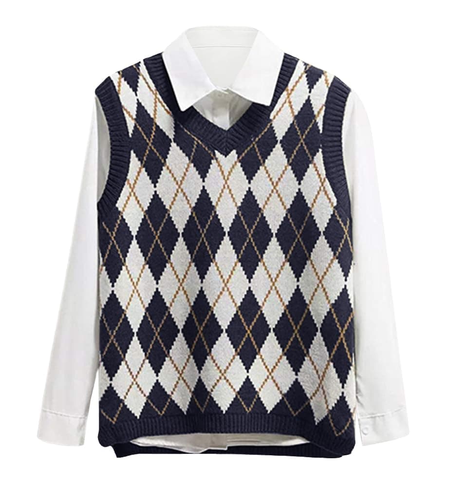 Lailezou Women's V Neck Knit Sweater Vest