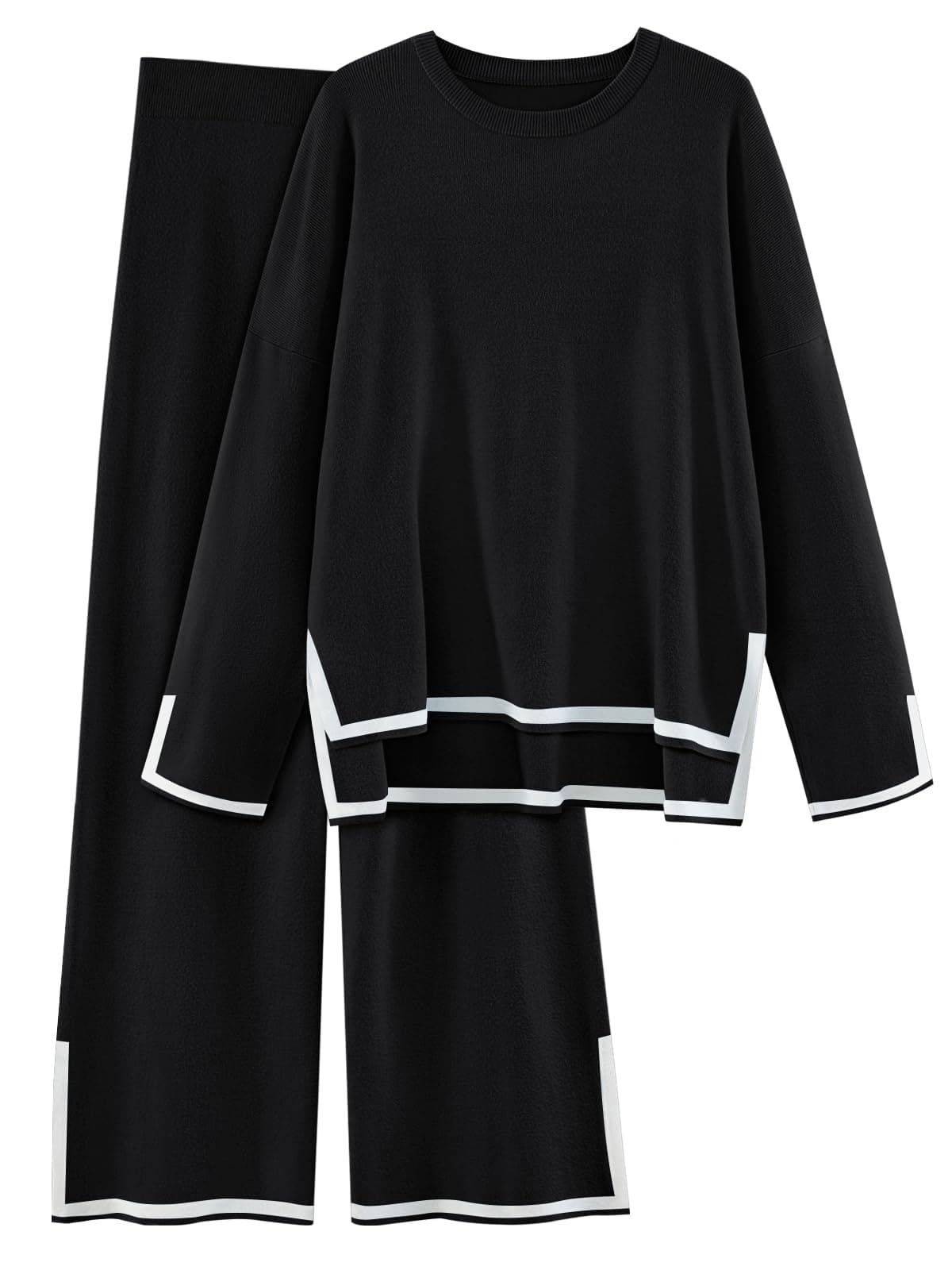 LILLUSORY Women's Fall 2-Piece Lounge Set Sweatsuits Wide Leg Pants