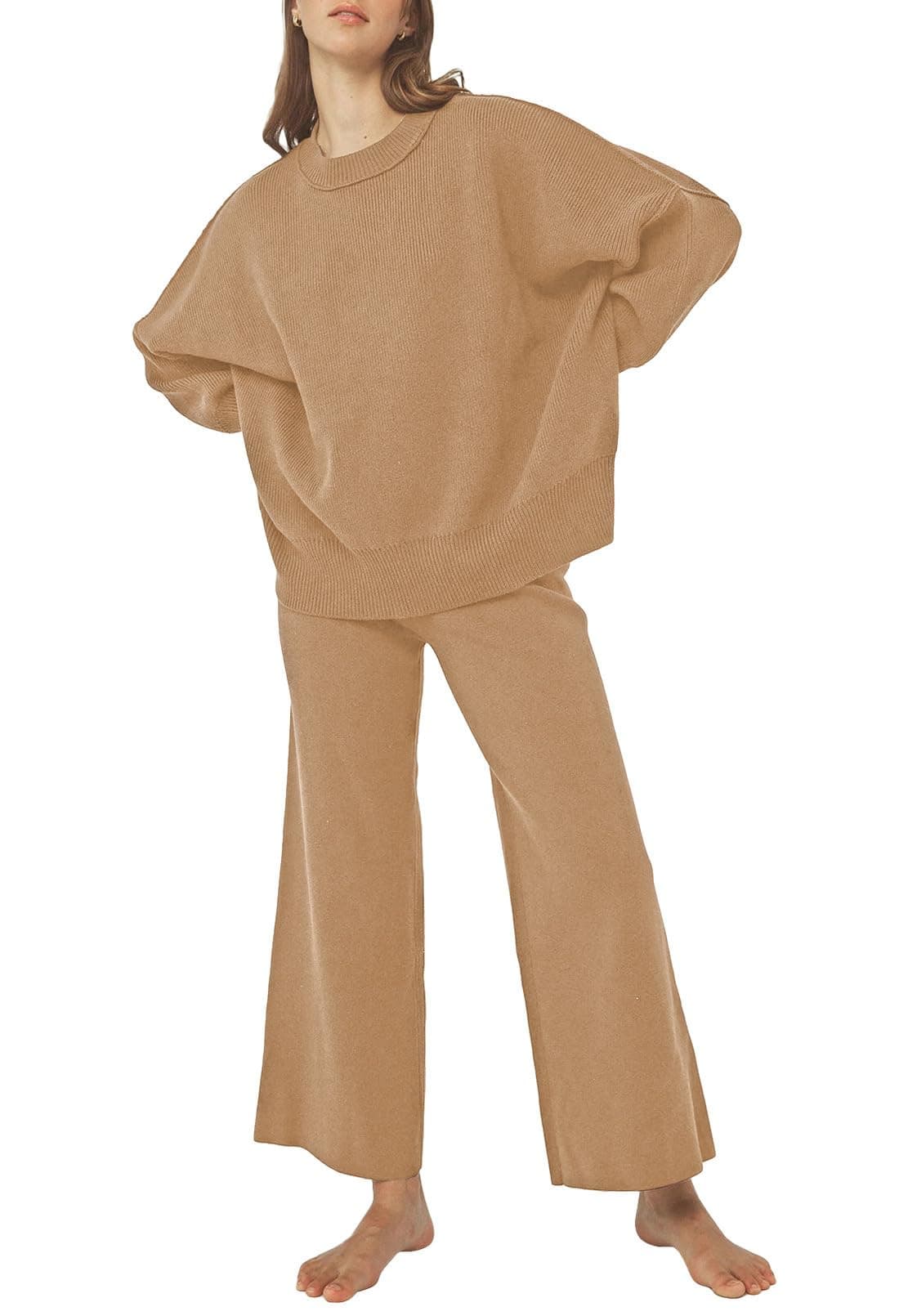 Pink Queen Women's 2-Piece Knit Sweater Set & Wide Leg Pants