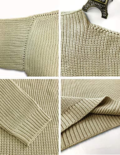 Ugerlov Women's Oversized Batwing Sleeve Mock Neck Sweater