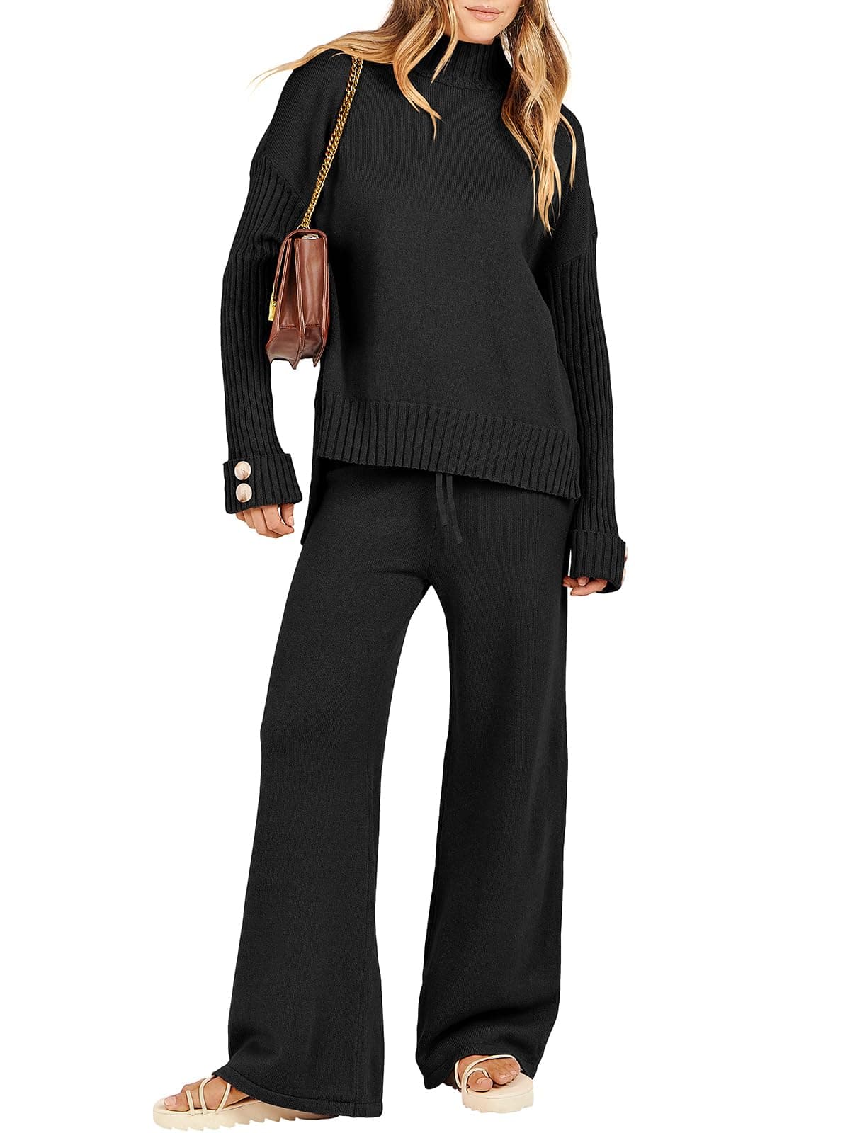 ANRABESS Women's 2-Piece 2024 Fashion Long Sleeve Lounge Sets