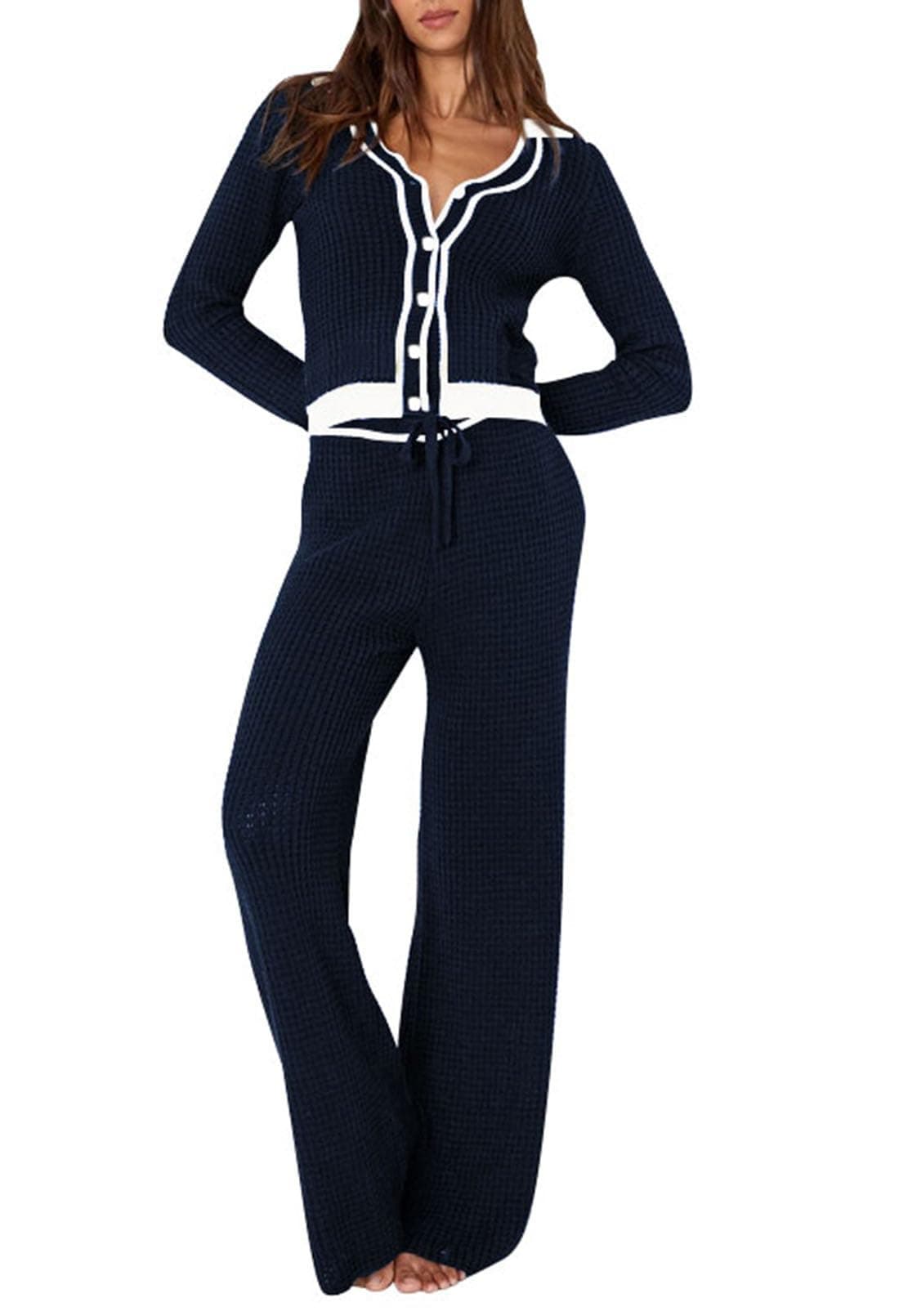 Viottiset Women's Long Sleeve Sweatshirt and Wide Leg Sweatpants Set