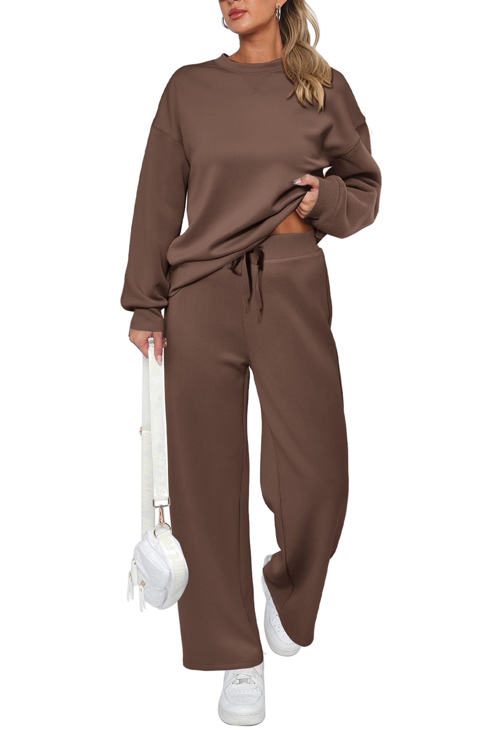 PRETTYGARDEN Women's 2025 Winter Long Sleeve Pullover & Pants Lounge Set
