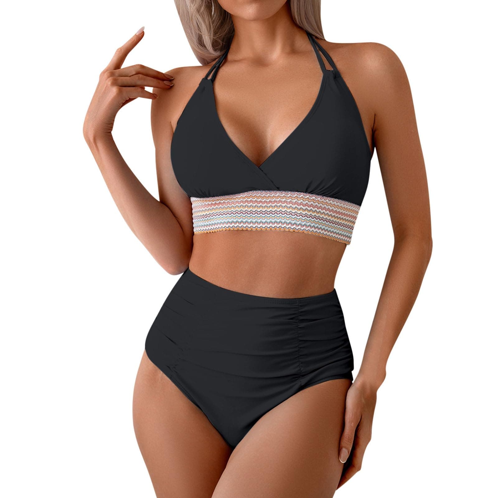 Cethrio Tummy Control Tankini Swimsuit for Plus Size Women