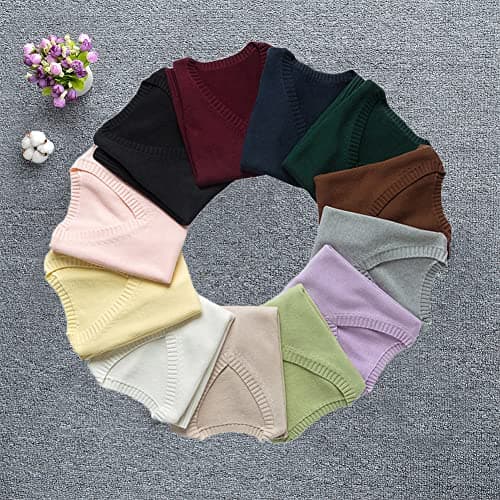 Jinghuiyue Women's Solid Color V-Neck Knit Vest
