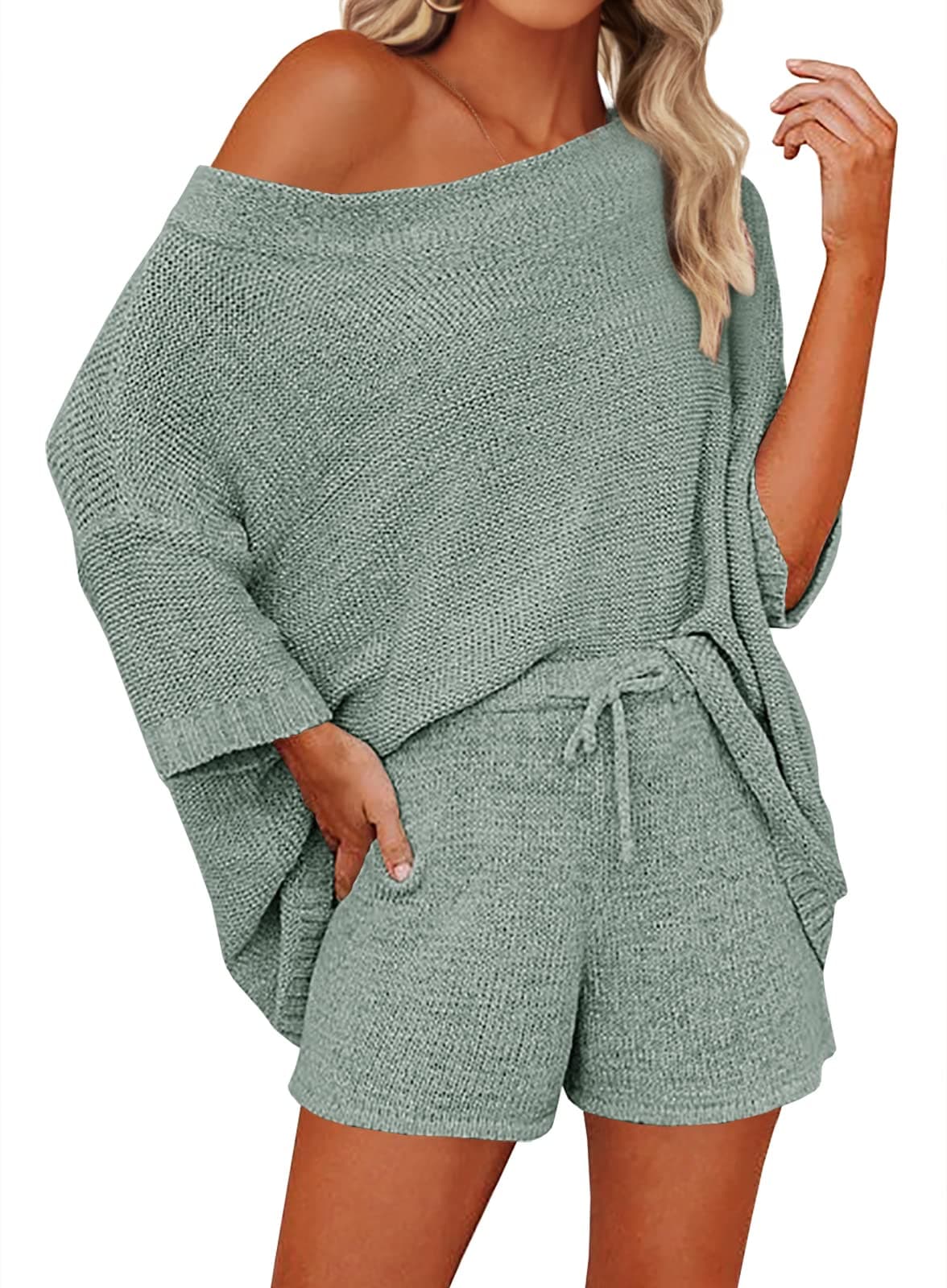 Mafulus Women's 2-Piece Knit Top and Shorts Set