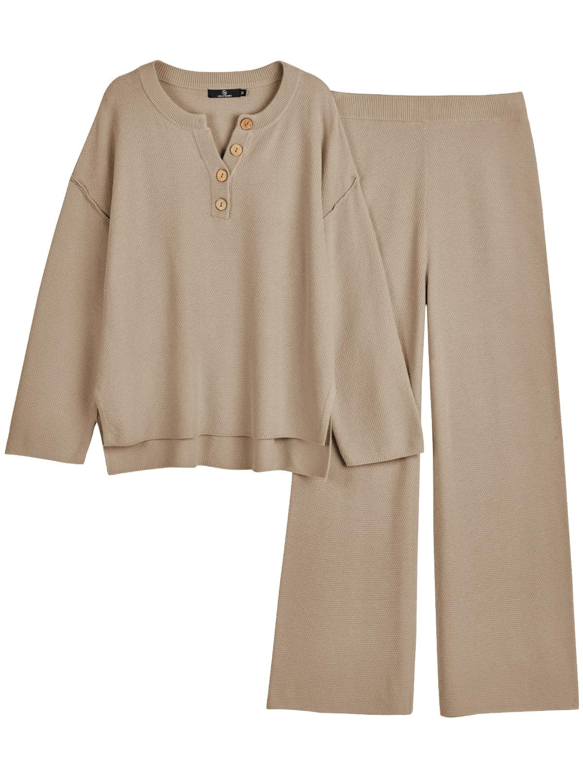 LILLUSORY Women's Oversized Slouchy 2-Piece Knit Lounge Set