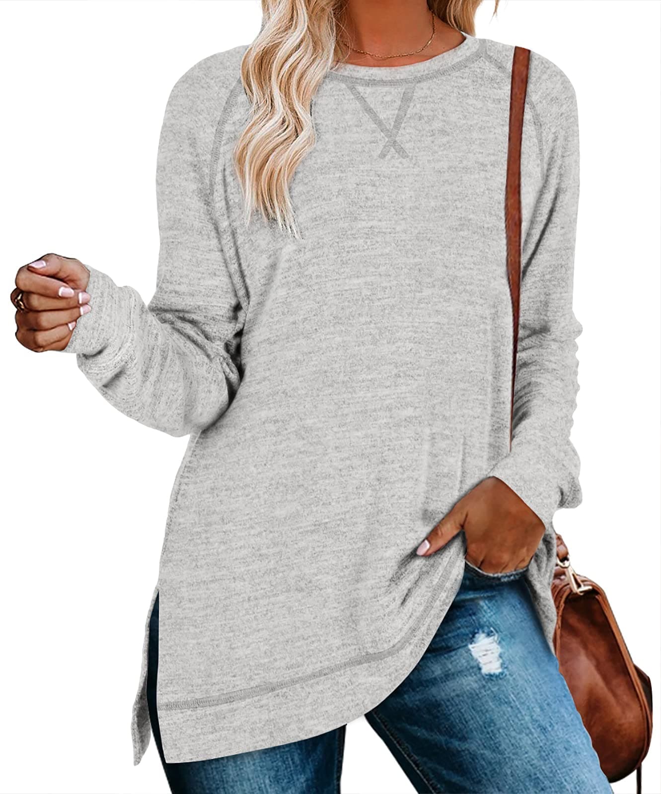 Aokosor Women's Long Sleeve Tunic Tops for Leggings