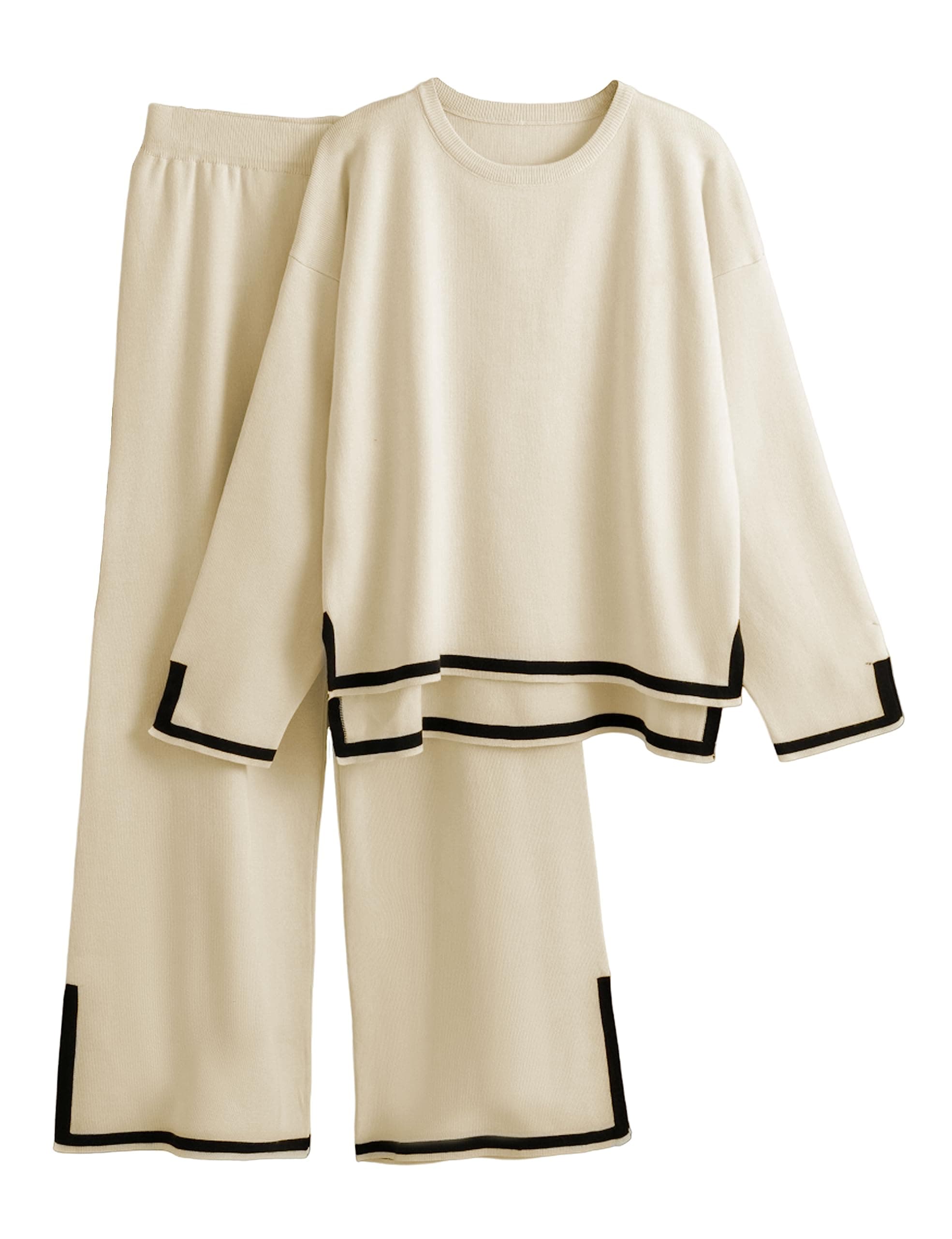 Faleave Women's Long Sleeve Sweater & Wide Leg Pants Lounge Set