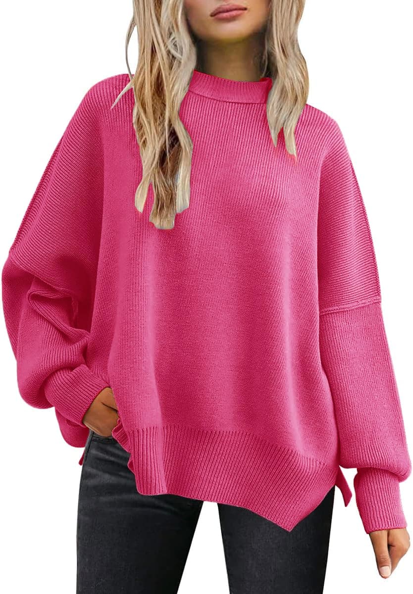 Cordat Women's Oversized Batwing Balloon Sleeve Knit Sweaters