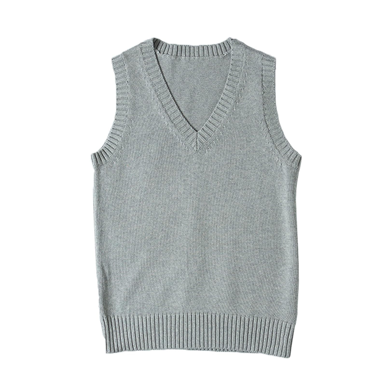 ZUEVI Women's Classic V-Neck Sleeveless Knit Vest