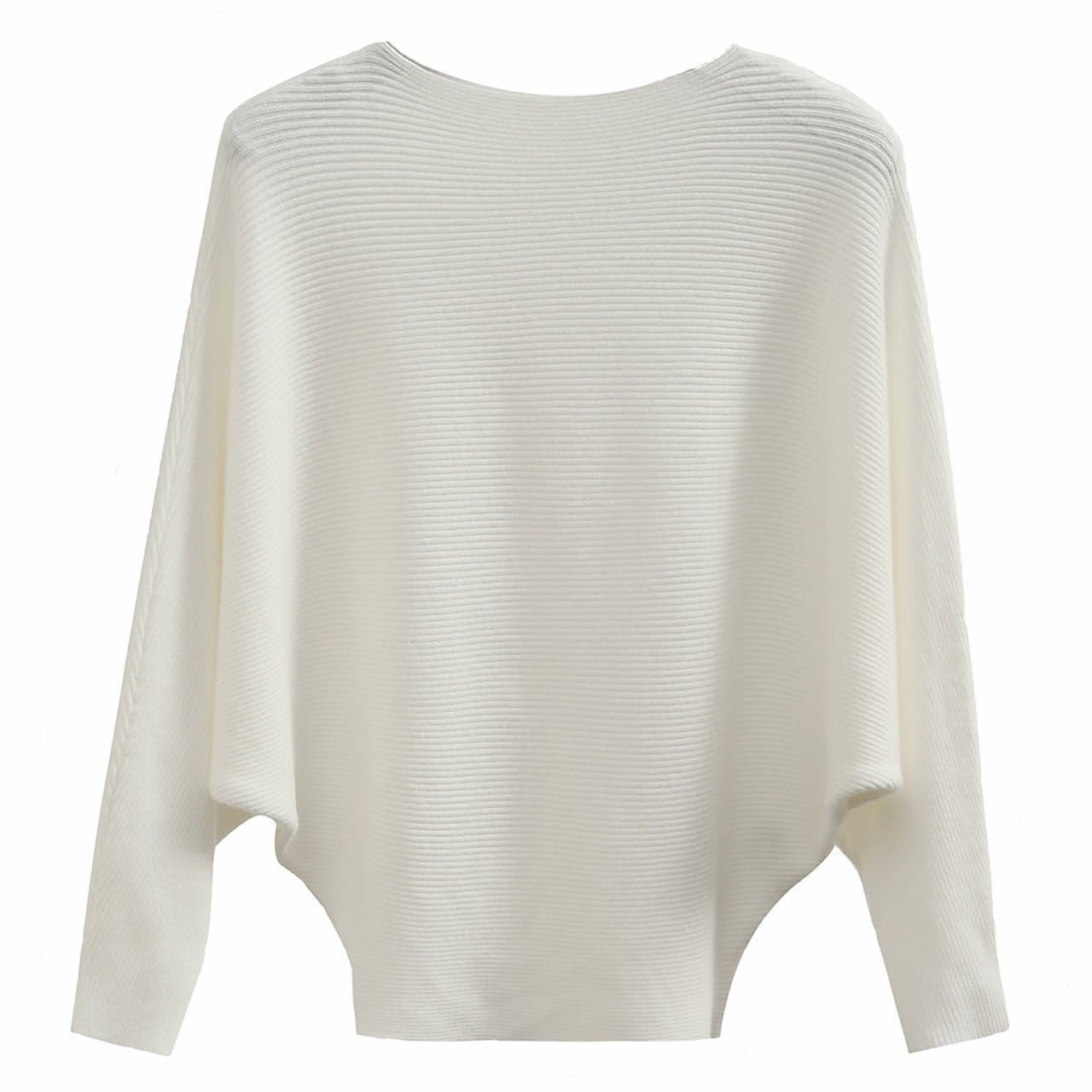 GABERLY Women's Boat Neck Batwing Dolman Knit Sweaters & Pullovers