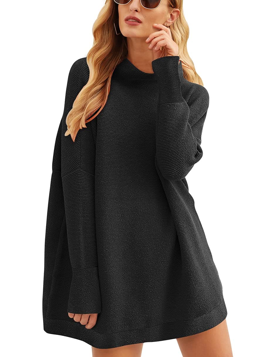 ANRABESS Women's Oversized Casual Long Sleeve Turtleneck Knit Tunic Sweaters 2024 Fall
