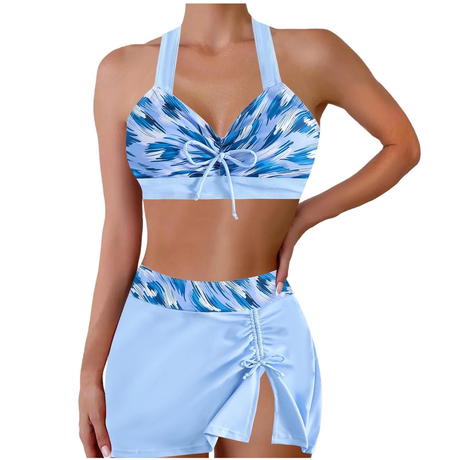 Cethrio Vintage Printed Plus Size Tankini and Boyshorts