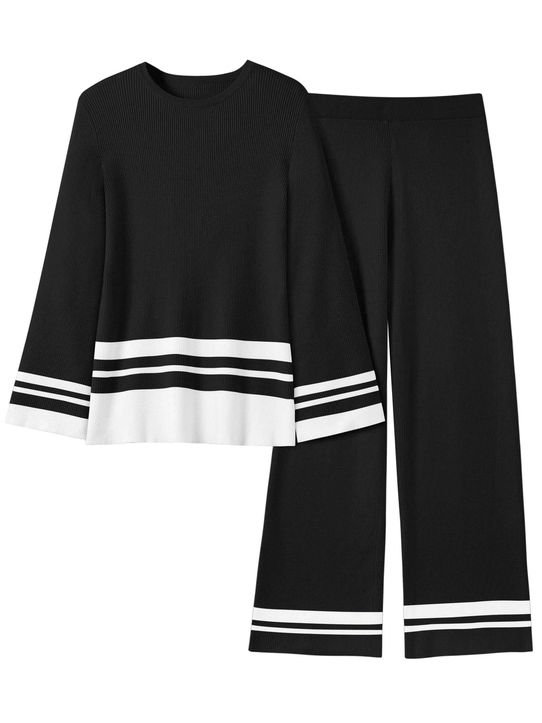 Yousify 2024 Women's Oversized Striped Sweater Sets