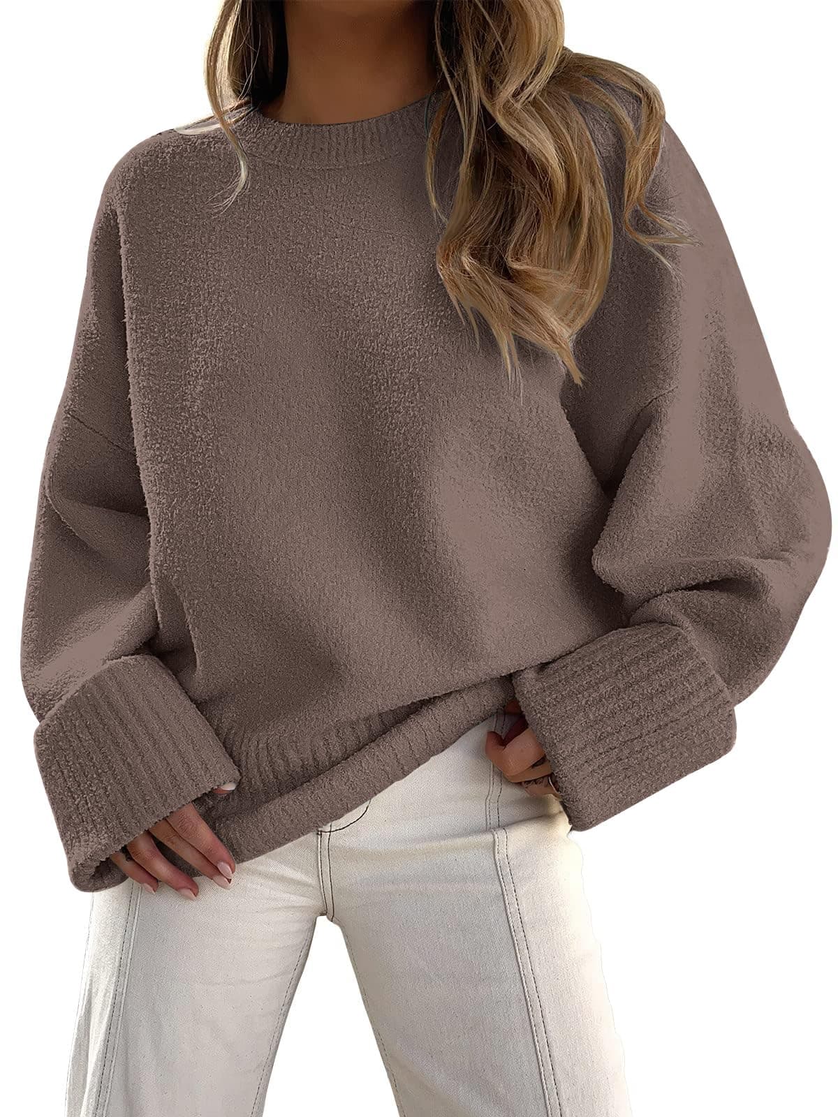 LILLUSORY Women's Oversized Fuzzy Chunky Warm Pullover Sweater
