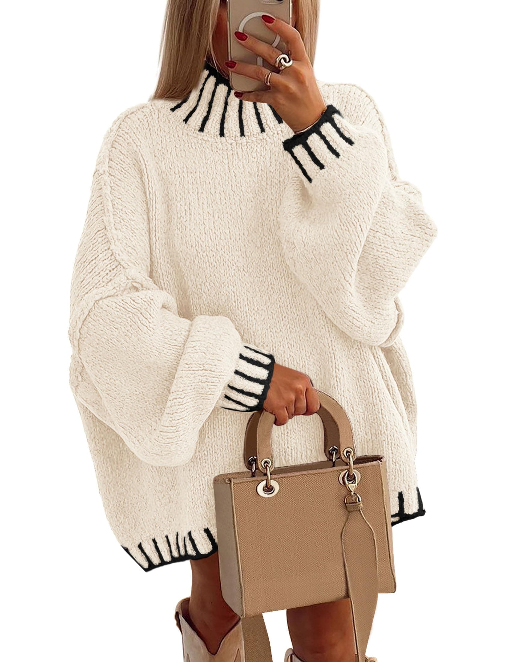 PRETTYGARDEN Women's Winter Oversized Chunky Knit Sweater Tops