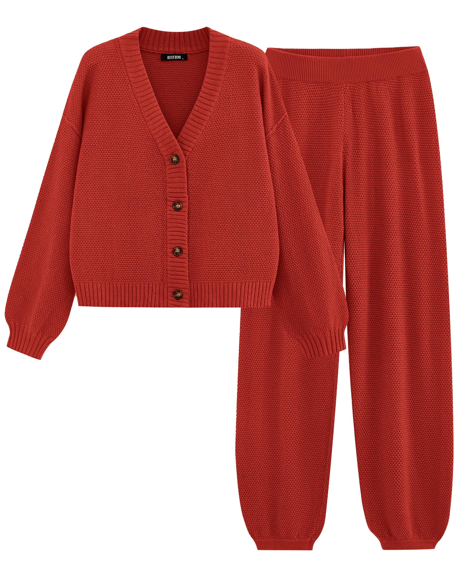 BTFBM Women Fall Knit Sweater & Cardigan Matching Lounge Set