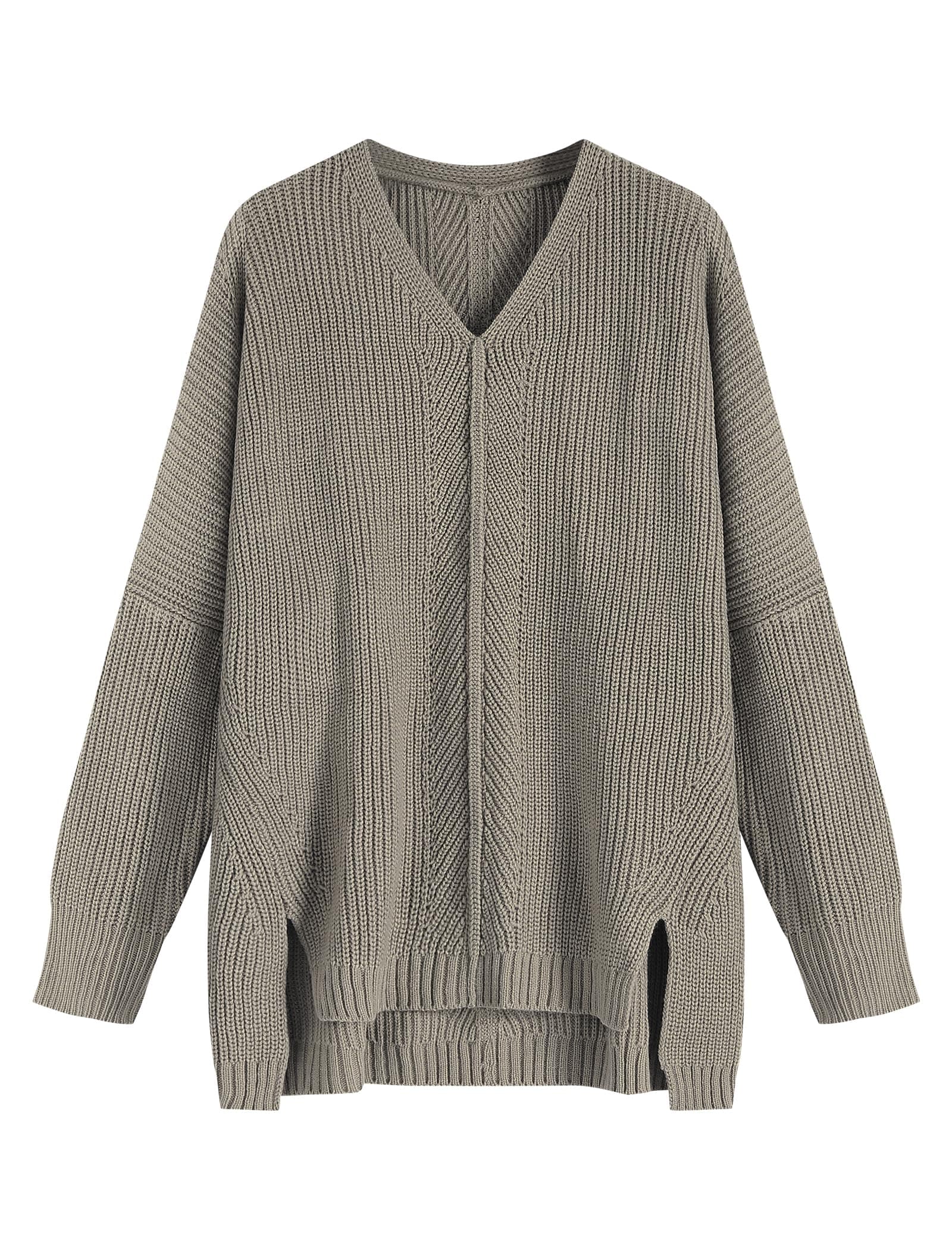 ZAFUL Women's Oversized V-Neck Long Sleeve Knit Sweater Trends Fall 2024