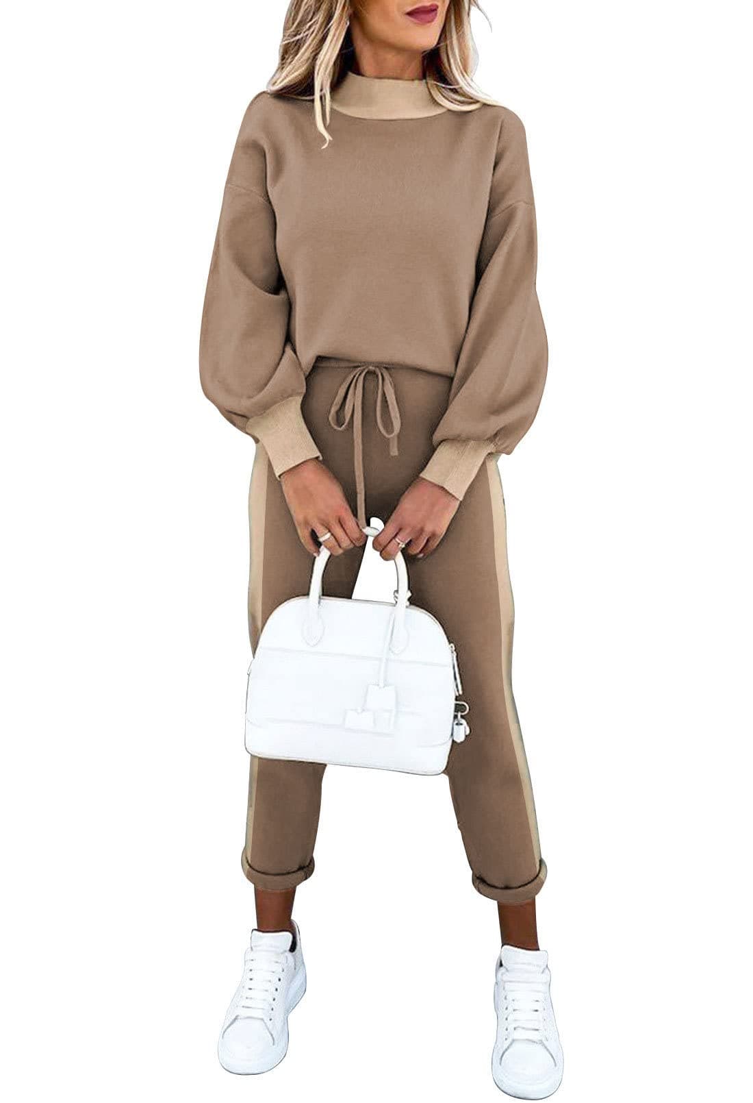 LaSuiveur Women's Two-Piece Knit Sweater & Long Pants Lounge Set
