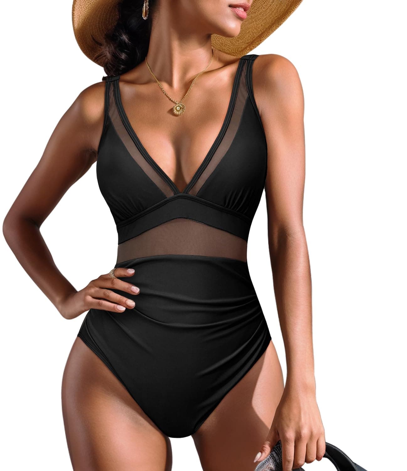 Century Star Women's V-Neck Tummy Control High-Waisted Swim Suit 2025