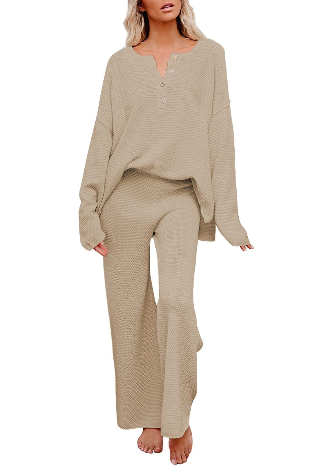 Viottiset Women's Sweater and Wide Leg Pants Loungewear Set