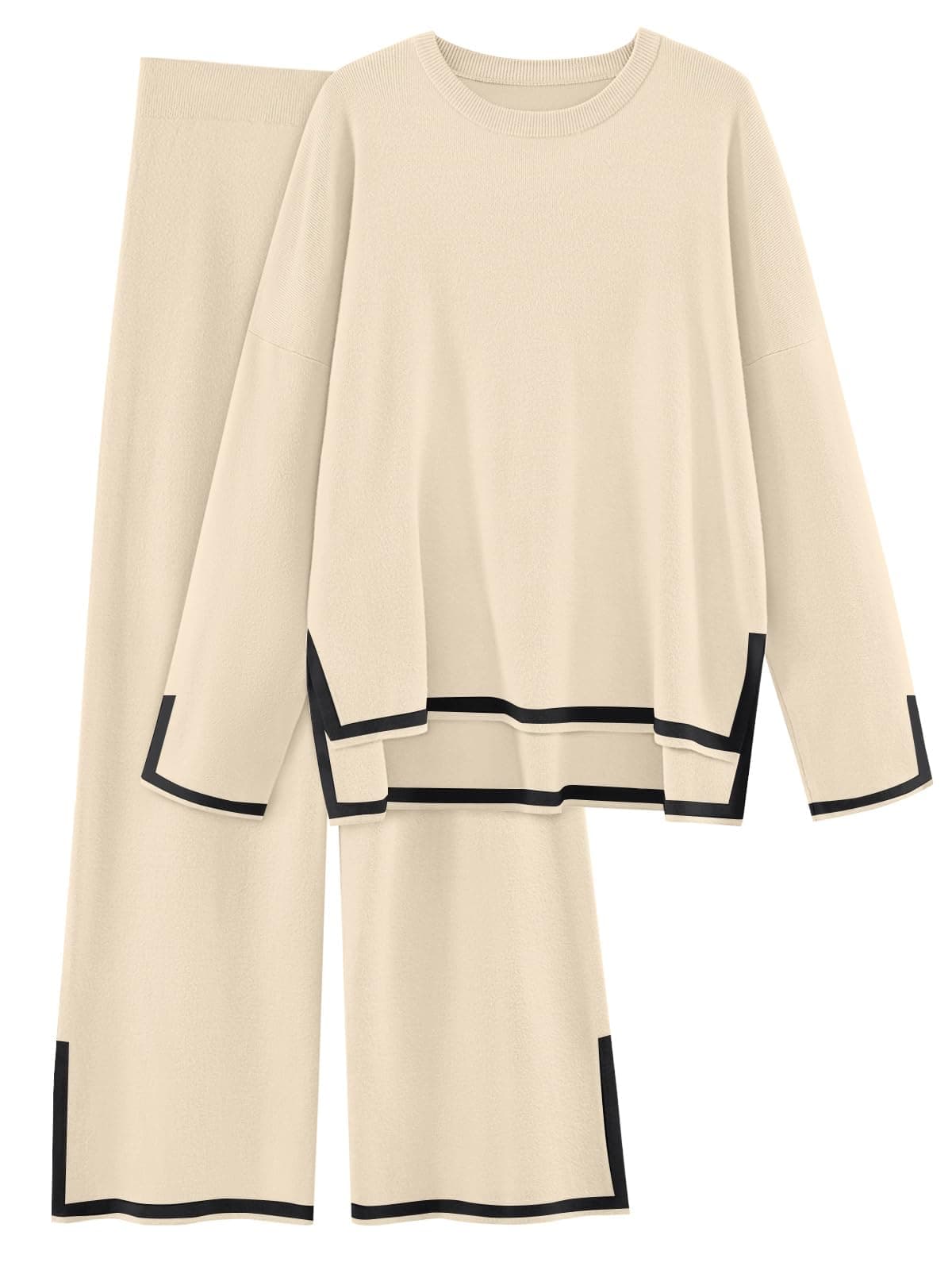 LILLUSORY Women's Fall 2 Piece Lounge Outfits Sweatsuit Wide Leg Pants