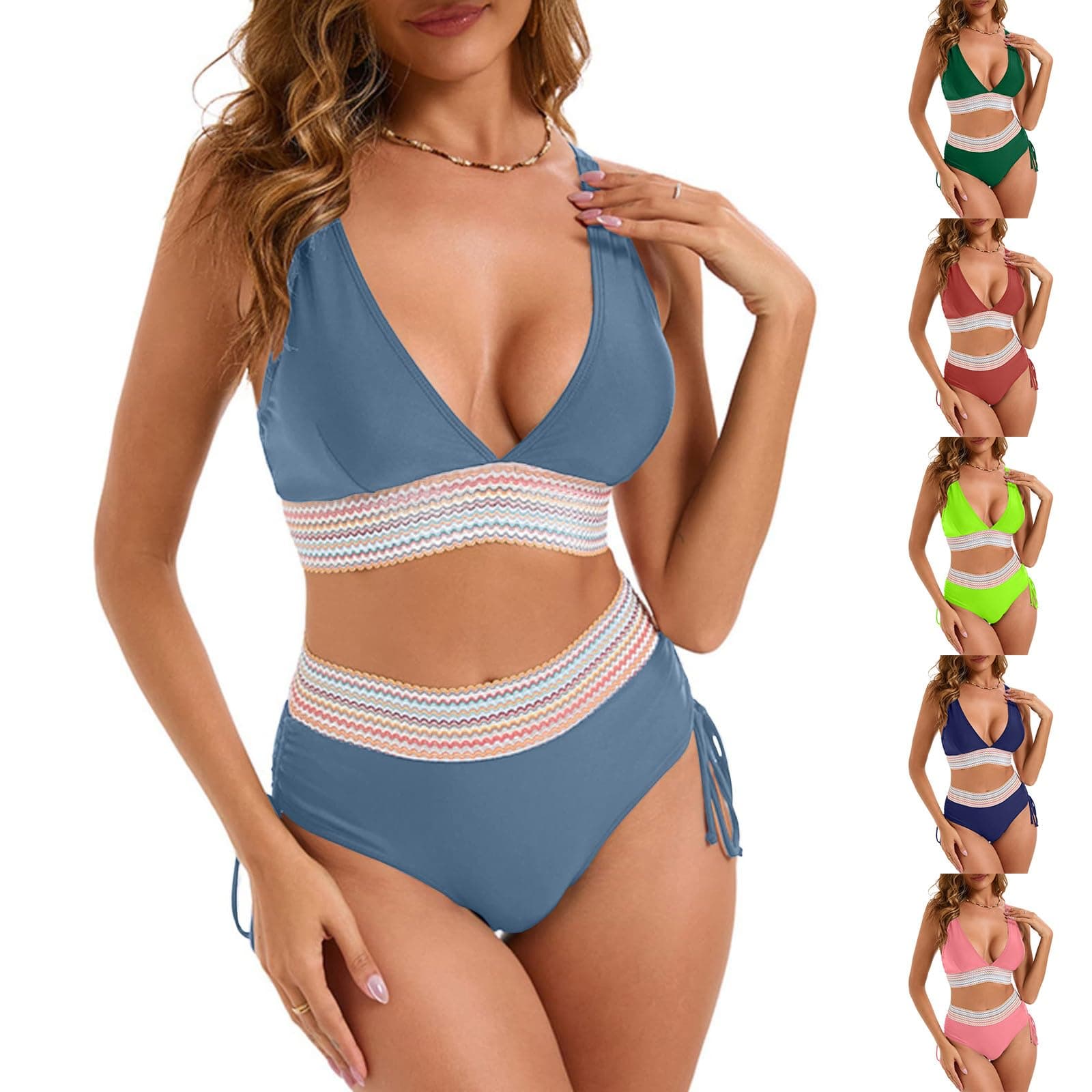 Cethrio Plus Size High Waisted Tummy Control Swimsuit