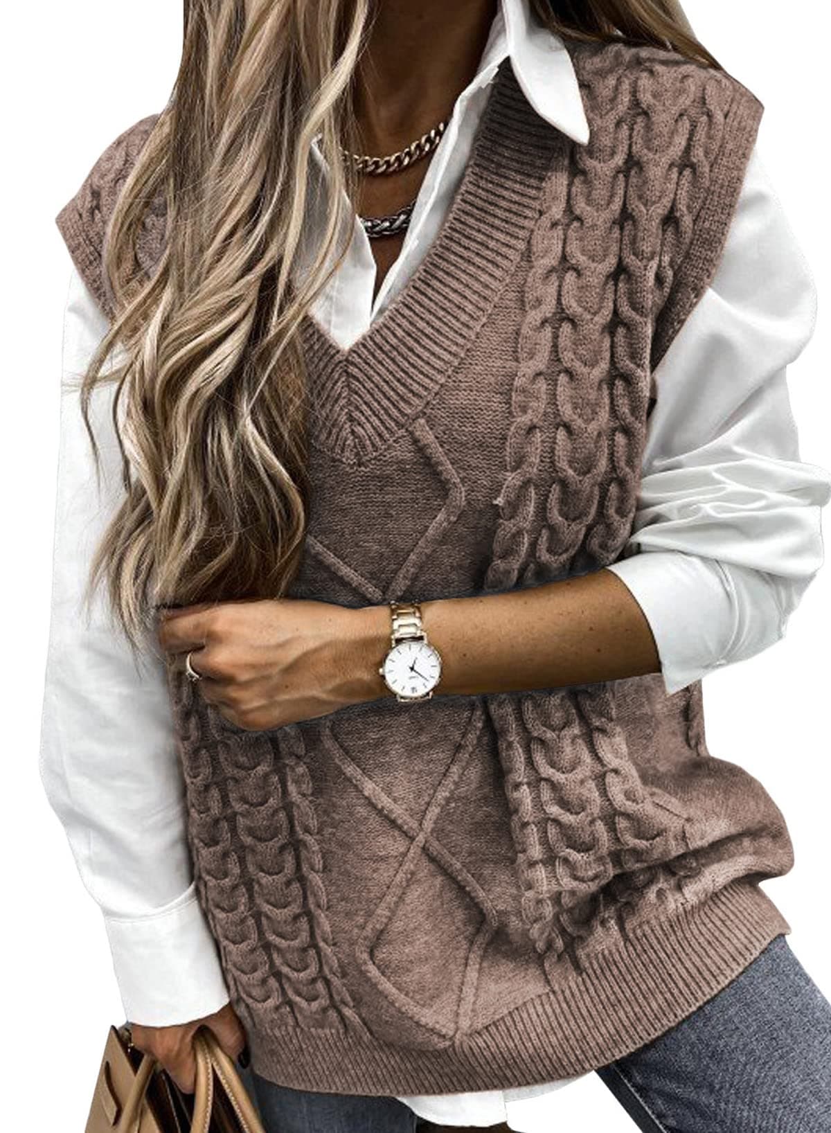 Oversized Sleeveless Sweater Vest for Women