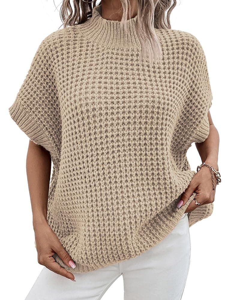 Pink Queen Women's Oversized Batwing Knit Pullover Sweater Top