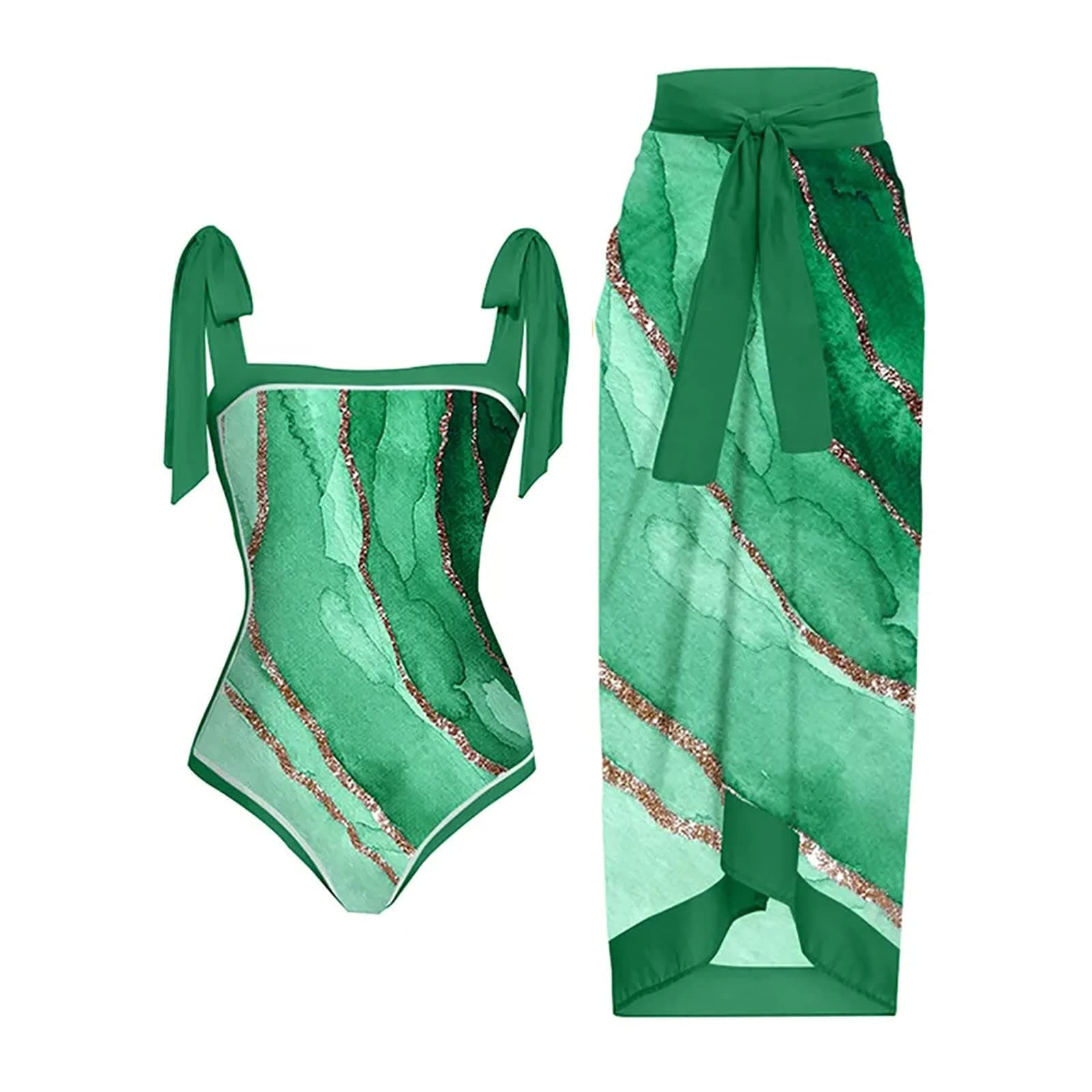 ZDRZK Womens Marble Print One Piece Swimwear with Push-Up Bikini Tops