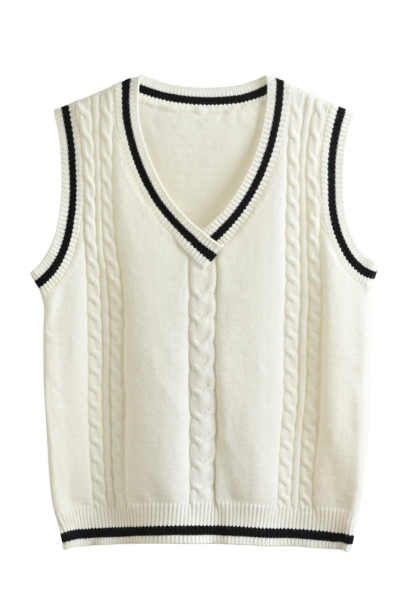 Women's Preppy Argyle Plaid Sleeveless Sweater Vest Casual Tank Top
